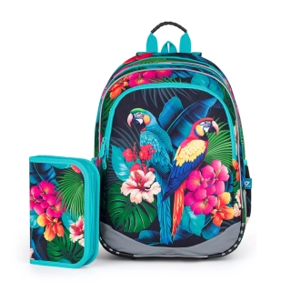 Školní batoh Ara papoušci Topgal ELLY 24004 SET SMALL