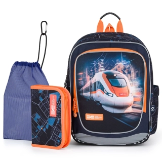 Lehký batoh s vlakem Topgal ENDY 24012 SET MEDIUM