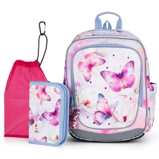 Lehoučký batoh s motýly Topgal ENDY 24002 SET MEDIUM