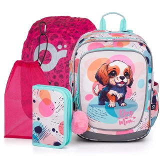 Lehký batoh s pejskem Topgal ENDY 24049 SET LARGE