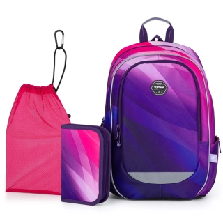 Školní batoh Růžová vlna Topgal CODA 24007 SET MEDIUM