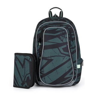 Školní batoh Zelený kámen Topgal LYNN 24018 SET SMALL