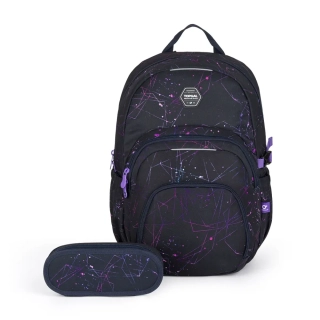 Studentský batoh s fialovými detaily Topgal SKYE 24031 SET STUDENT