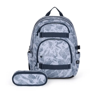 Studentský batoh Šedý mramor Topgal VIKI 24036 SET STUDENT