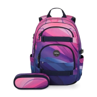 Růžovofialový studentský batoh Topgal VIKI 25032 SET STUDENT